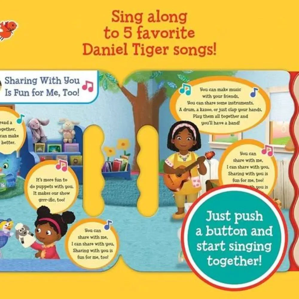 Daniel Tiger Friendly Songs: Children's 5-Button Song Book - Sing and Read